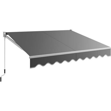 Store banne pliable 295 x 250 cm en aluminium et polyester avec manivelle et inclinaison réglable pour balcon, terrasse et fenêtre (1/5)
