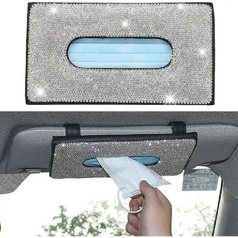 Porte-mouchoirs de voiture avec clip pour pare-soleil, boîte à mouchoirs en cuir PU pour voiture (1/5)