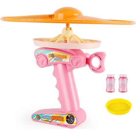 Machine à bulles manuelle avec tirette, disque volant lumineux, jouet d'eau d'été pour enfants (garçons et filles), idéal pour les fêtes. (1/5)