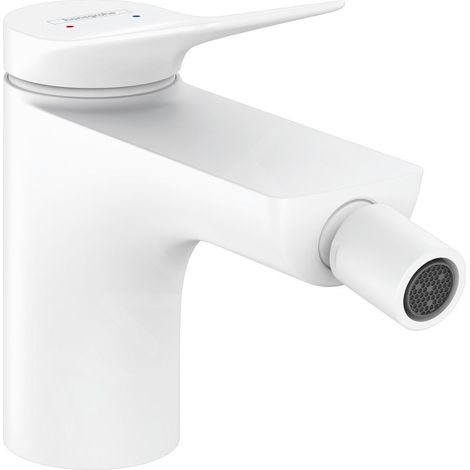 Mitigeur bidet à levier unique VIVENIS avec vidage à tirette. 1 1/4Z blanc mat (1/3)