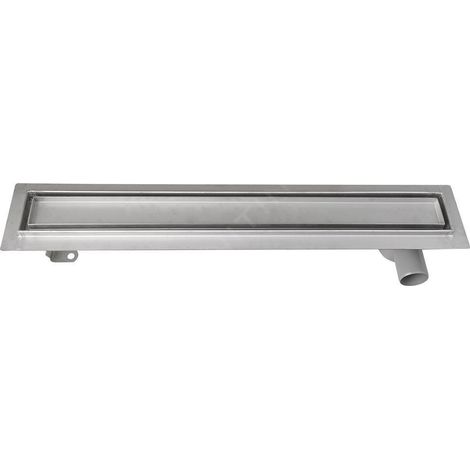 Aqualine - Caniveau de douche Pavino avec grille pour carrelage, 86x14x9 cm, inox 2710-90 (1/5)