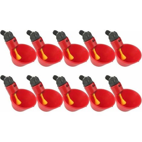 Abreuvoir Poules, 10pcs Abreuvoir Poule à La Volaille Bols Distributeur De Boisson Rouge Troupeau Canard Oiseau Alimentation Eau pour Pigeons (1/5)