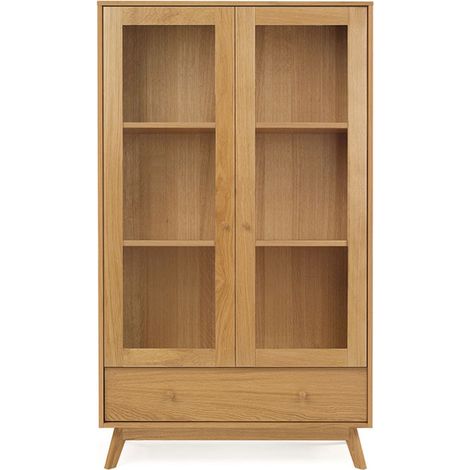 Vitrine Design en Bois "Kensal" 170cm Chêne (1/2)