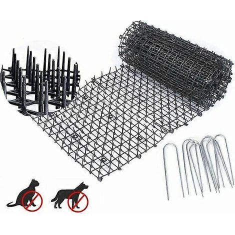 Tapis anti-déjections félines Tapix avec picots anti-creusement Bandes anti-chats Tapis répulsif pour chats d'intérieur et d'extérieur avec 10 agrafes (1/5)