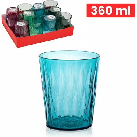 Set 12 Bicchieri in Plastica Hemax - Calici e Contenitori Bevande 360 ml Assortito (1/4)