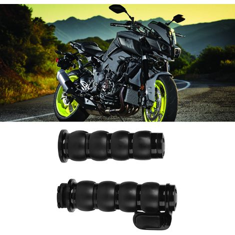 Lot de 2 couvre-guidons de moto antidérapants en aluminium de 25 mm, compatibles Yamaha, noirs. (1/5)
