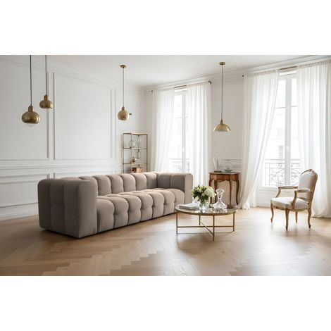 Sofa Designersofa SOLVIE 4-Sitzer in Stoff Tiffani Taupe (1/4)