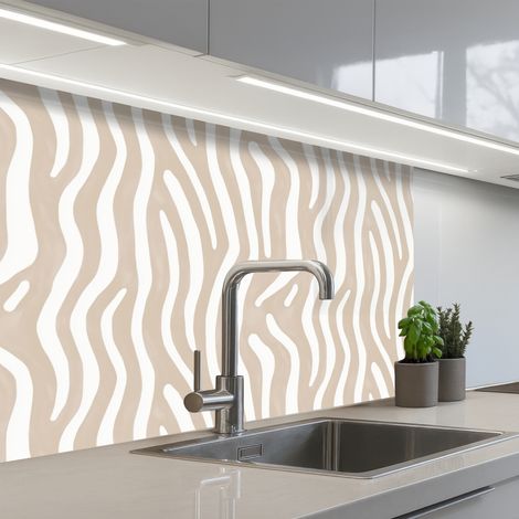 Kitchen Splashback Abstract - Zebra - Beige 80x60 cm