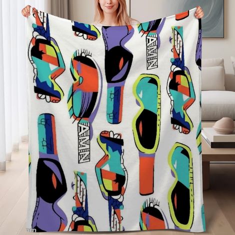 Couverture polaire moelleuse pour famille 60x80 pouces, adaptée à lit, canapé, voyage, camping et repos (1/4)