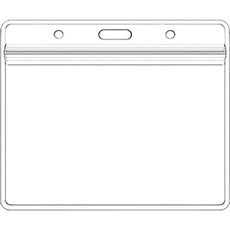 50PCS Porte Badge Horizontal Transparent, Porte-Badge Transparent Porte-Cartes en Plastique Transparent pour Carte d'identité,