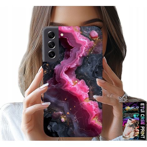 Custodia per Samsung Galaxy S22 - retro effetto marmo rosa, motivi alla moda (1/5)