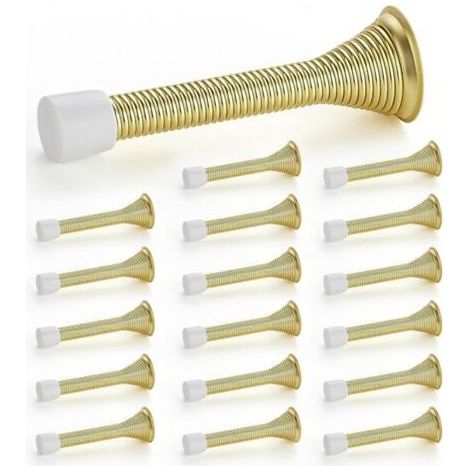 Butées de porte, lot de 18, Or, à ressort, avec butée en caoutchouc, pour le bas de la porte (1/5)