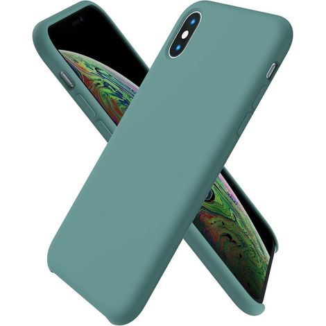 ORNARTO iPhone XS/X Silikon Case Ultra Dünne Flüssig Silikon Hülle Schwarz (1/5)