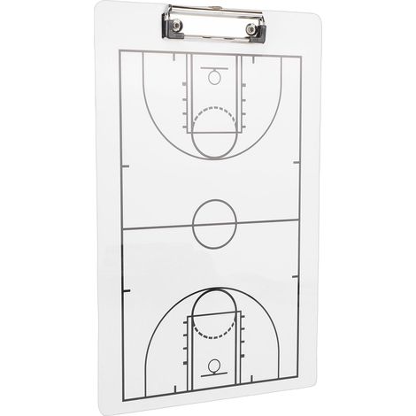 Tableau d'Entraînement de Basket-ball – Tableau Blanc de Stratégie en PVC Effaçable à Sec avec Clip en Métal pour Diagrammes de Jeu, Planification de Jeu et Entraînement – Presse-papiers (1/5)