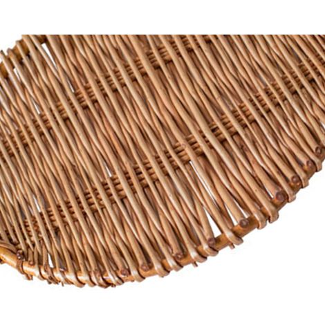 Panier en rotin tressé rond, plateau de rangement à fruits, corbeille à pain et snacks, style japonais, avec poignée, couleur bronze antique. (1/3)