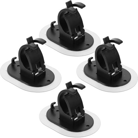 Supports de Tringle Muraux Auto-adhésifs pour Barre de Rideau en Plastique Noir, 4 Pièces, Faciles à Utiliser, pour Salle à Manger et Bureau (1/5)