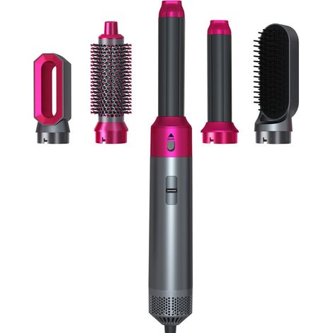 Appareil de coiffure 5 en 1 : brosse séchante, fer à friser, lisseur, ABS, violet