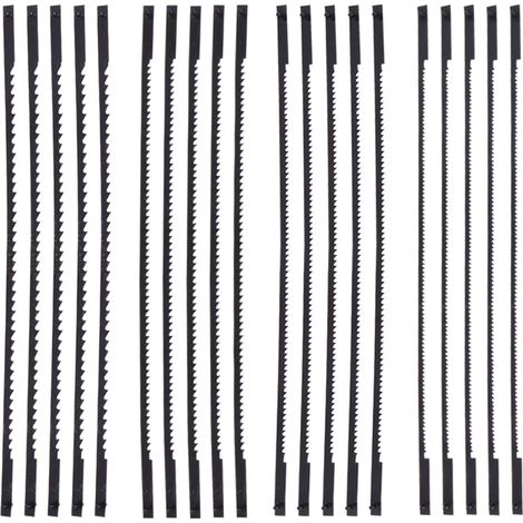 20 Pièces Lames de Scie à Chantourner, 10/15/18/24 dents Accessoires de Scie a Chantourner Acier, Lames de Scie en Acier Carbone pour Bois, Plastique, Mousse, Métaux mous (1/5)