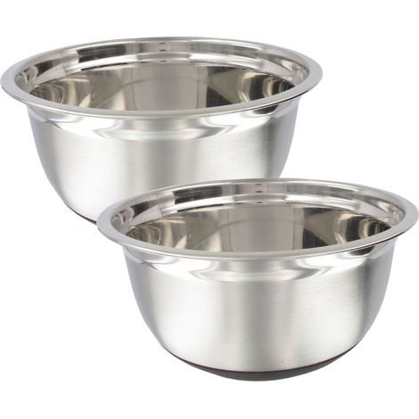 Ensemble de 2 Bols à mixer en inox 24 cm de diamètre Fackelmann Basic (1/4)