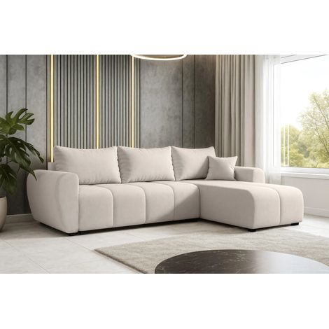 AX LIVING Eckcouch mit Schlaffunktion Malatya L Mini Ecksofa Beige R