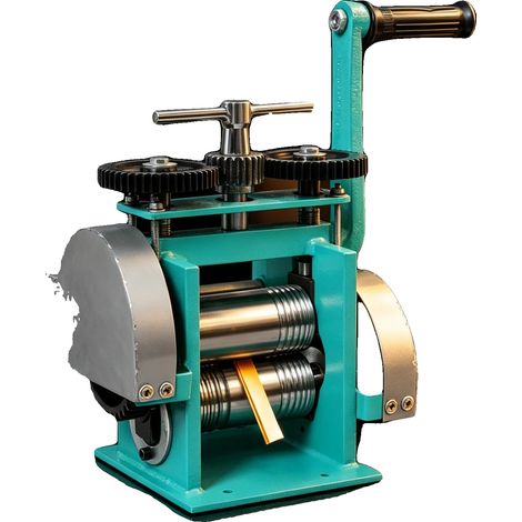 Laminoir à bijoux, matériau en acier, écartement réglable de 0,03 à 6,5 mm, longueur des rouleaux 12 cm, dimensions 19,52025,5 cm, rapport de transmission 1:6 (1/5)