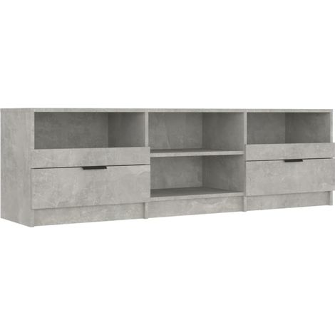 Mueble TV multimedia estantería para televisión buffet para televisión comedor salón dormitorio 150 x 33,5 x 45 cm madera contrachapada gris 020026010