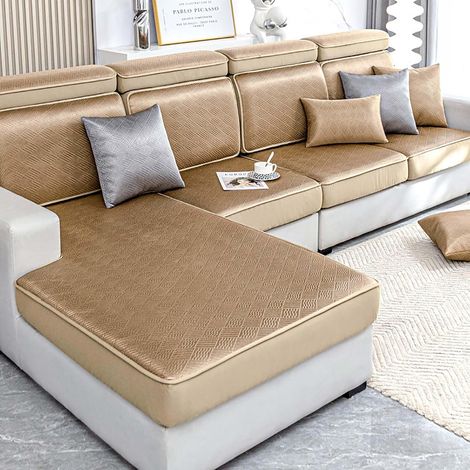 Corner sofa cover, sofa seat cover, L-shaped sofa cover, chaise lounge cover, scratch-resistant furniture protector, ideal for dogs and cats, washable for 1/2/3/4 seater sofas (1/5)