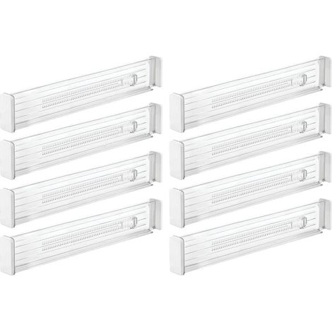 APEX Adjustable Plastic Drawer Dividers (Set of 8) – Practical Drawer Organizer for Wardrobe or Dresser – Transparent (1/5)