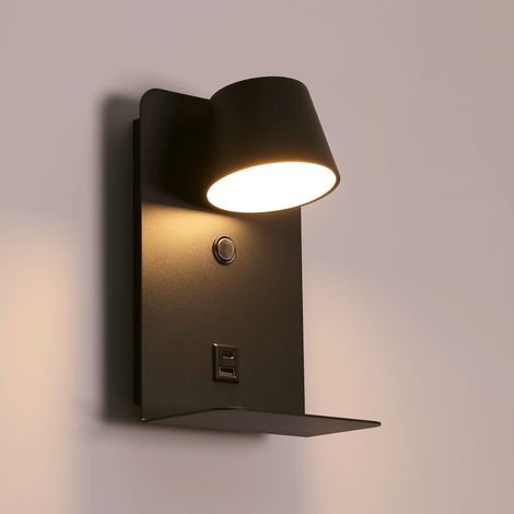 Liseuse murale "BASKOP" - port USB + USB-C - 6W - Noir