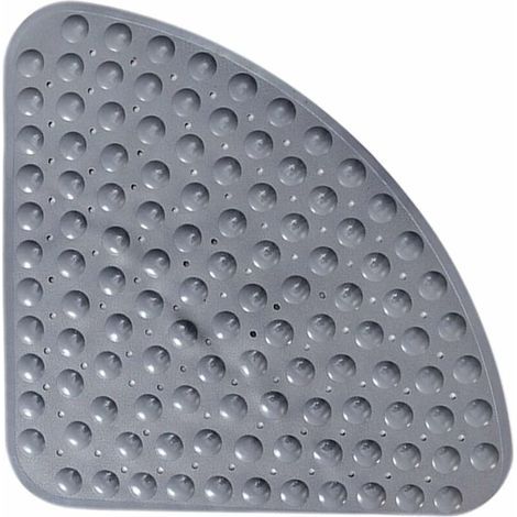 BRAVIX Sector Tapis de Douche d'angle en Caoutchouc, Tapis de Bain antidérapant Tapis antibactérien avec ventouses pour Douche ou Baignoire, Tapis de Bain antidérapant, 54x54cm (1/4)