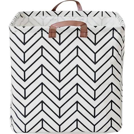 Seau De Rangement - 33 X 33 X 33 Cm - Toile Enduite Pe - Pour Linge Et Vêtements - Avec Couvercle - 1 Pièce (1/5)
