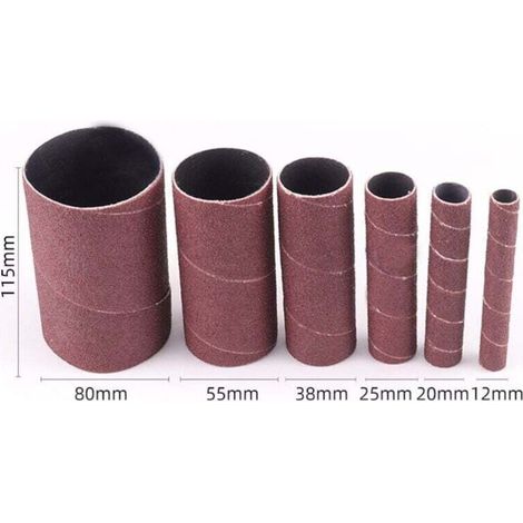 12 Manchons Abrasifs Ø12/20/25/38/55/80mm - Grain 80+120 - Ponceuse oscillante OSM100 / 600 - Accessoire - Consommable (1/3)