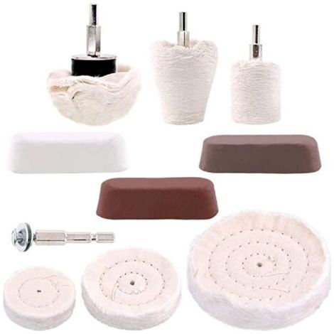 Jeu de disques de polissage 10 pièces avec pâte à polir - Disques de polissage pour tournevis sans fil - Aluminium poli et acier inoxydable (1/5)