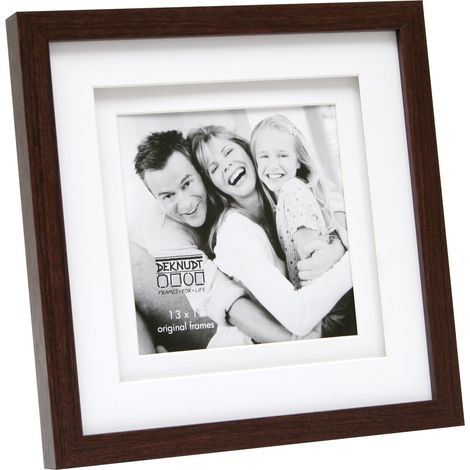 Cadre Photo Double Passe-Partout Bois Brun 49,5 x 39,5 x 2,3 cm
