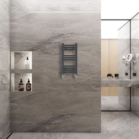 WarmeHaus Heated Straight Towel Radiator Anthracite 600x300mm (1/5)
