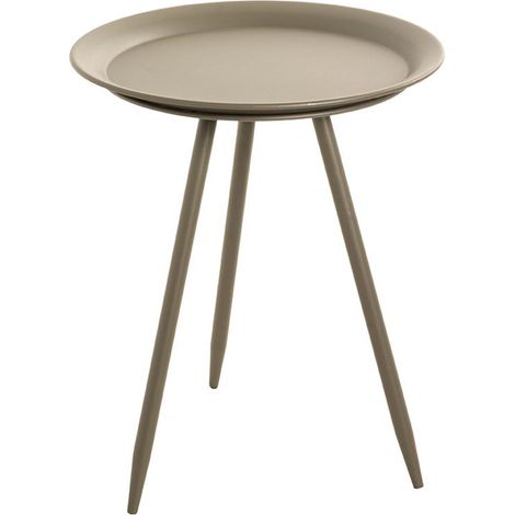 Table d'appoint ronde coloris vert en métal laqué -diamètre 38 x hauteur 47 cm (1/4)