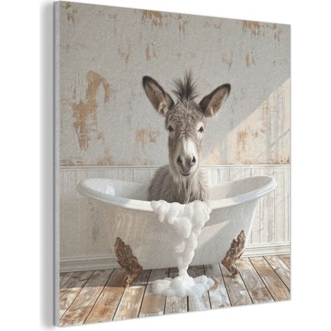 CUADRO ACÚSTICO Burro - Animales - Bañera - Espuma Cuadros Decoracion Salon Modernos 90x90 (1/5)