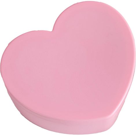 Pink Double-Layer Plastic Heart-Shaped Jewelry Box, Earring and Ring Storage Organizer with Mirror for Girls (1/5)