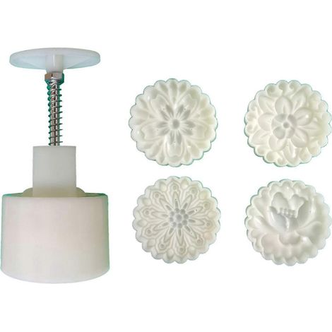 Moules à Mooncake en Plastique pour Pâtisserie, Accessoire de Cuisson avec Presse Manuelle (1/4)