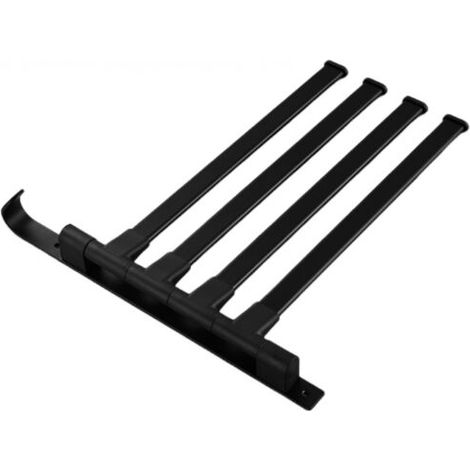 Schwenkbarer Handtuchhalter mit Haken, 180° schwenkbare Wandhalterung, Handtuchhalter aus Aluminium, schwarz (4 Arme) (1/5)