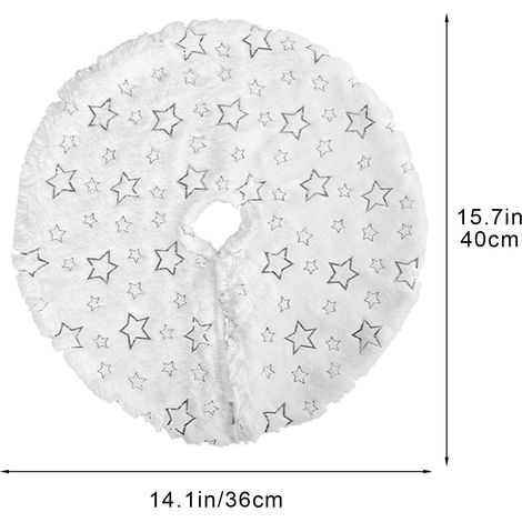 Arbre De Noël - Jupe Pour Arbre De Noël En Velours Blanc - Pour Arbre De Table Intérieur - Diamètre 38 Cm - 1 Pièce (1/2)