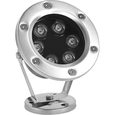 Lumières LED Submersible IP68 Étanche Piscine Spot Lumière 24V LED Projecteur Sous-Marin Plein Acier Inoxydable Couleur Paysage Éclairage (Lumière jaune,6W)