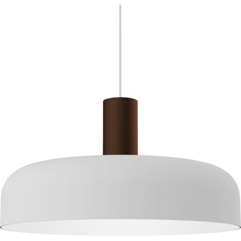LUMICOM  NADIR Sospensione, 1X E27, max 42W, metallo, bianco opaco/marrone corten, D.40cm (1/4)