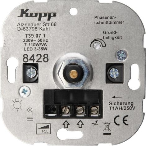 Kopp 1 pezzo Frutto Dimmer ATHENIS Alluminio 842800187 1 pz. (1/3)