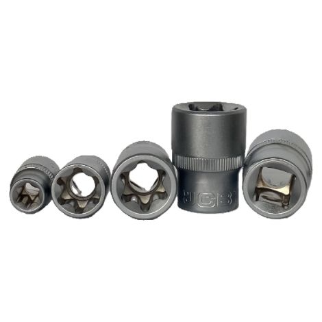 Chiave a bussola Torx JCB da 1/2" in acciaio Cr-V E22 (1/2)