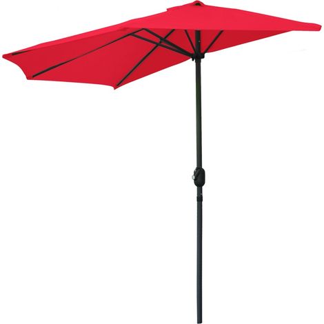Roter Halb-Wandschirm – 270x135x230cm – Aluminium – Polyesterstoff 180g/m² – Kurbel