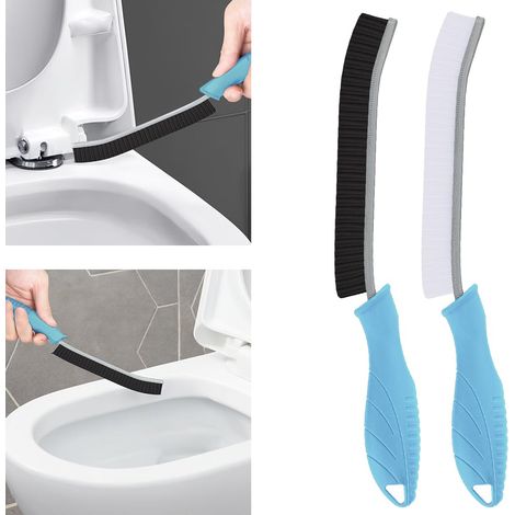 Brosse Toilettes WC - Brosses de Nettoyage à Poils Durs, Brosse Joint Carrelage Montage Mural, Outil de Nettoyage pour Évier de Cuisine, Baignoires (2, Bleu Clair) (1/5)