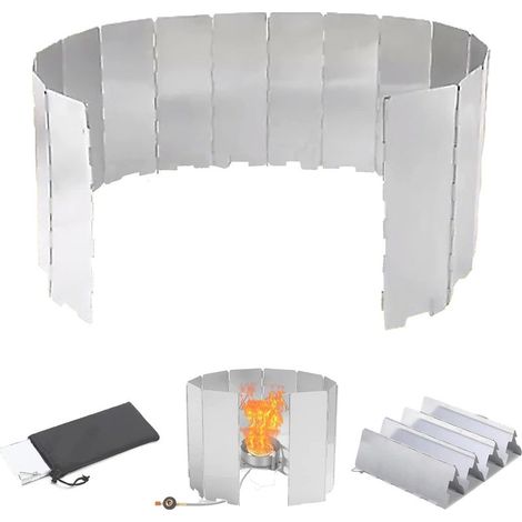 16 Plaques Pare-Vent Pliable Aluminium, Pare-Vent Rechaud Assiettes, Portable Pare-Vent de Camping, Pare-Brise de Camping Portable pour Le Camping et la Randonnée (1/5)