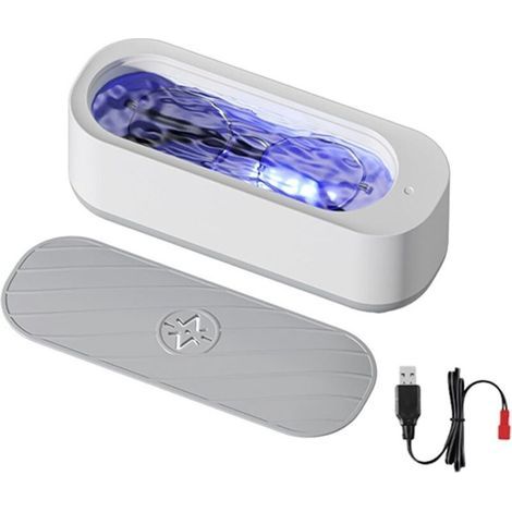 300ml Ultrasonic Cleaner, Sonic Cleaning Machine with UV Light, 45 kHz High Frequency Vibrations, Battery Powered (battery not included) (1/5)