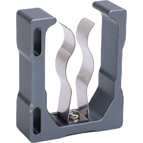 Attache aimantée chariot de golf aluminium acier inox, 3 fixations antiglisse pour chaise de plage canne à pêcher gris bleu (1/5)